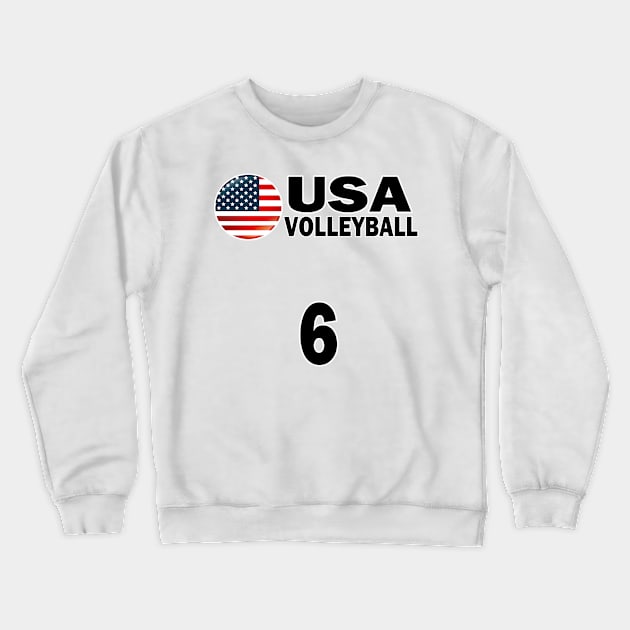 USA Volleyball #6 T-shirt Design Crewneck Sweatshirt by werdanepo